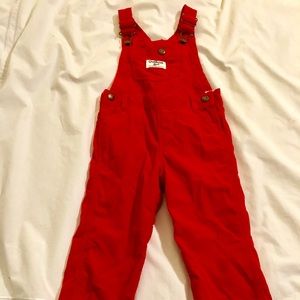 OshKosh red corduroy overalls